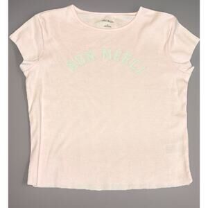 Wild Fable Shirt "Non Merci" Short Sleeve Baby T-Shirt Pink Women’s M NWT